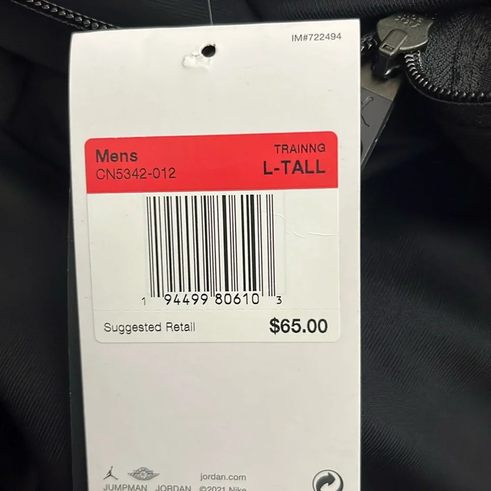 Jordan Track Jacket Size L-TALL